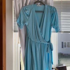 Blue wrap dress